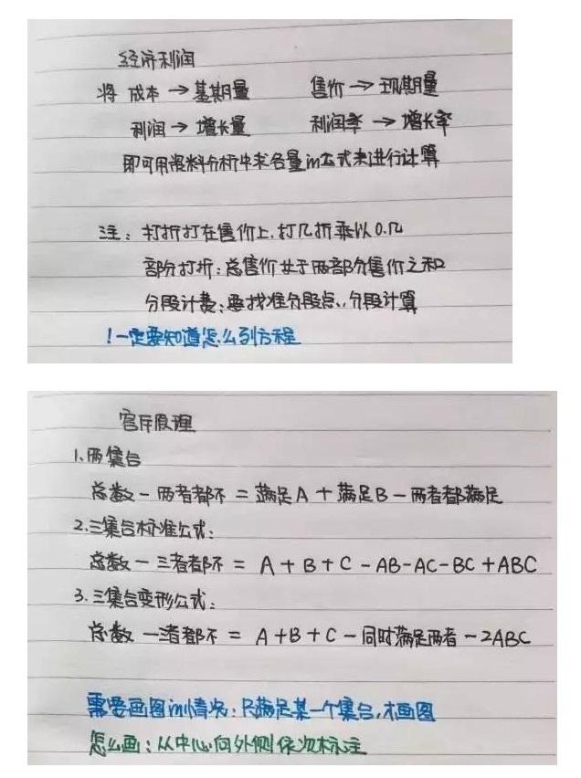行測公式記不??？學(xué)霸幾張筆記就搞定了！